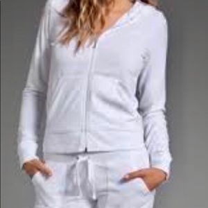 White velour hoodie